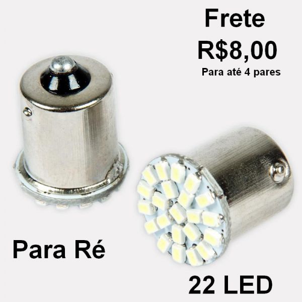 Lâmpada BA15S 1156 c/ 22 LEDs amarela