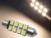 Lâmpada Torpedo com 8 Led de 39mm para automoveis - S. branc